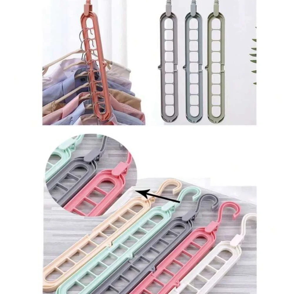 4pc 9-Hole Foldable & Rotatable & Multifunctional Magic Clothes Hanger